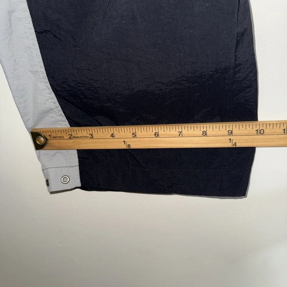 Y2K Nike Swoosh Track Pants Black Gray Windbreaker Joggers‎ Men's Medium